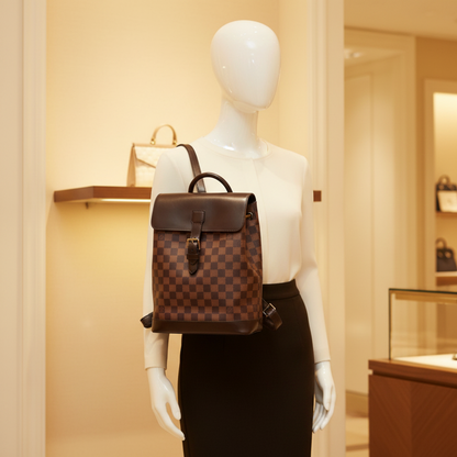 Louis Vuitton Damier Soho N51132 Women's Backpack Ebene