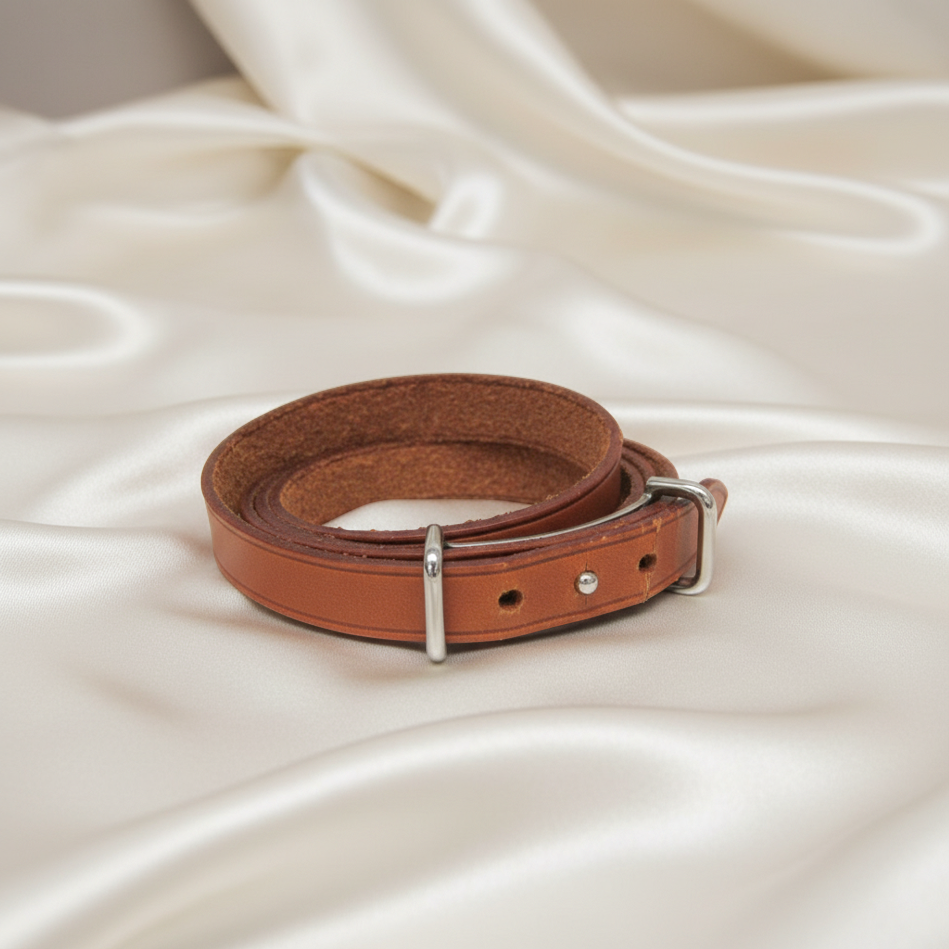 Hermes API II Choker Leather Bangle Brown