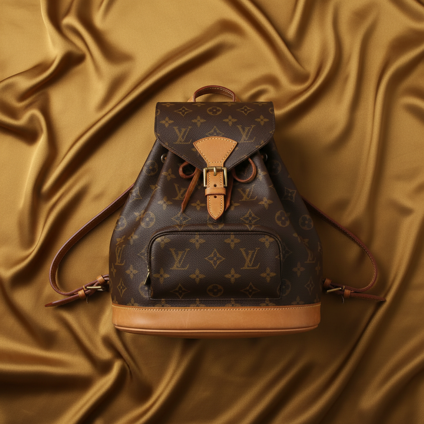 Louis Vuitton Monogram Montsouris MM M51136 Women's Backpack Brown