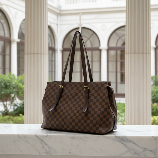 Louis Vuitton Damier Chelsea N51119 Women's Shoulder Bag Brown,Ebene