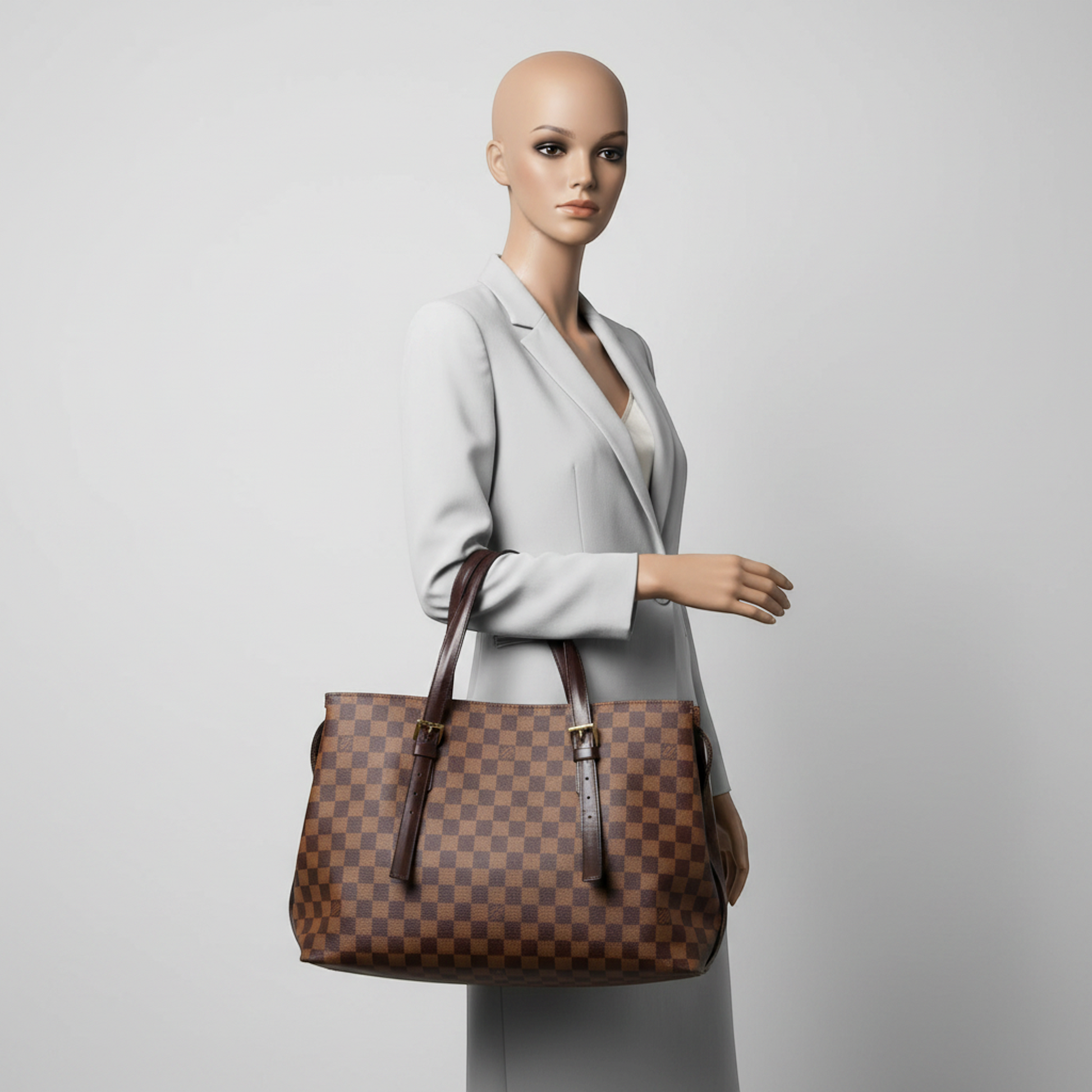 Louis Vuitton Damier Chelsea N51119 Women's Shoulder Bag Brown,Ebene