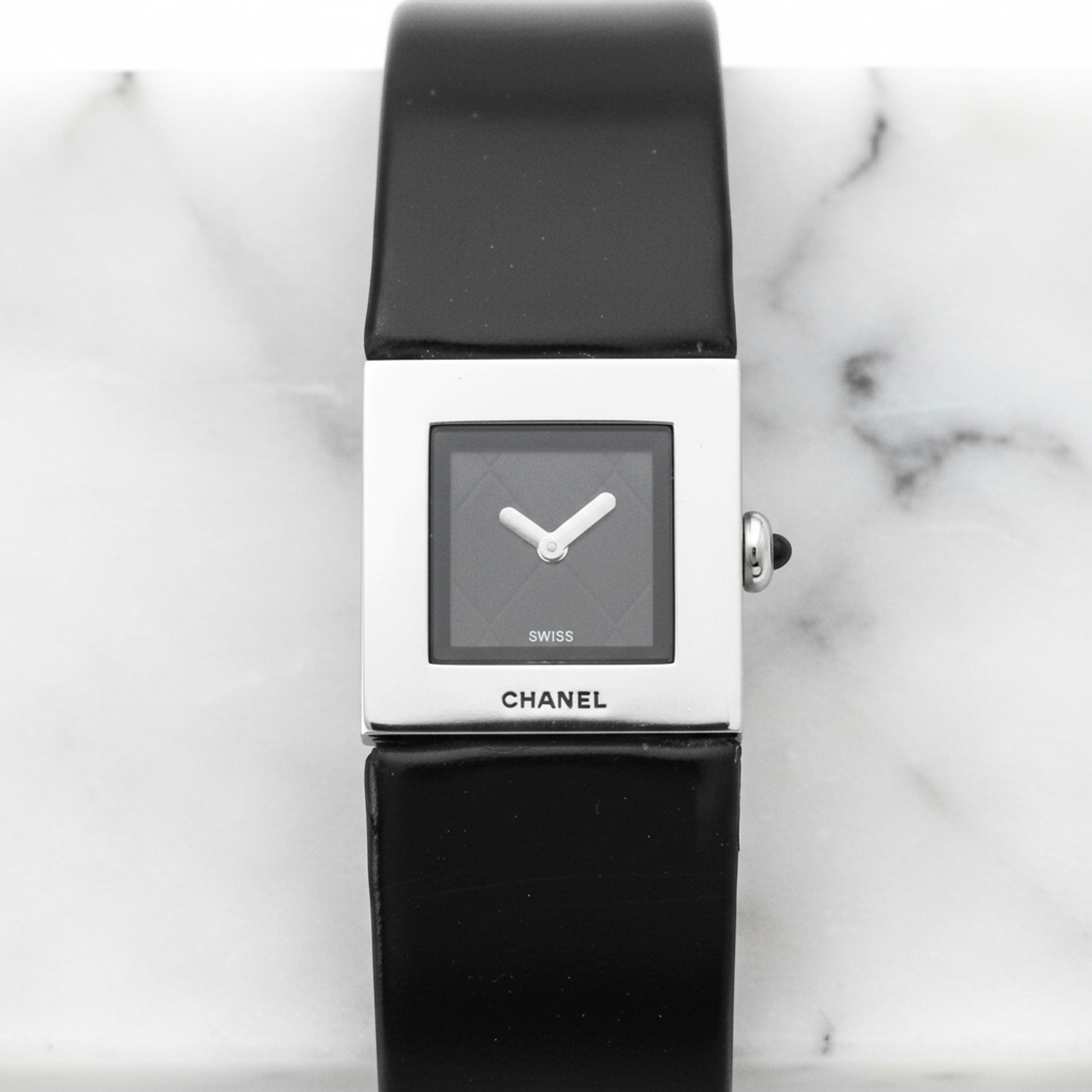 CHANEL Matelasse Steel Leather Quartz Ladies Watch H0116 Polished