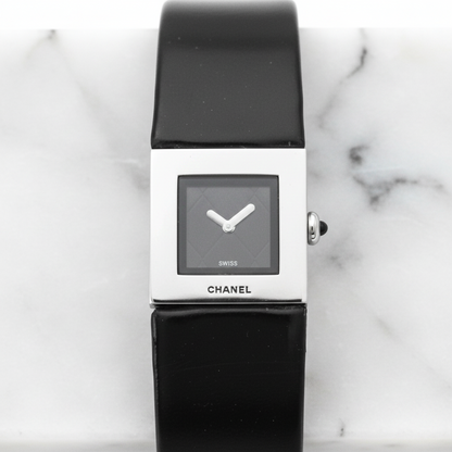 CHANEL Matelasse Steel Leather Quartz Ladies Watch H0116 Polished