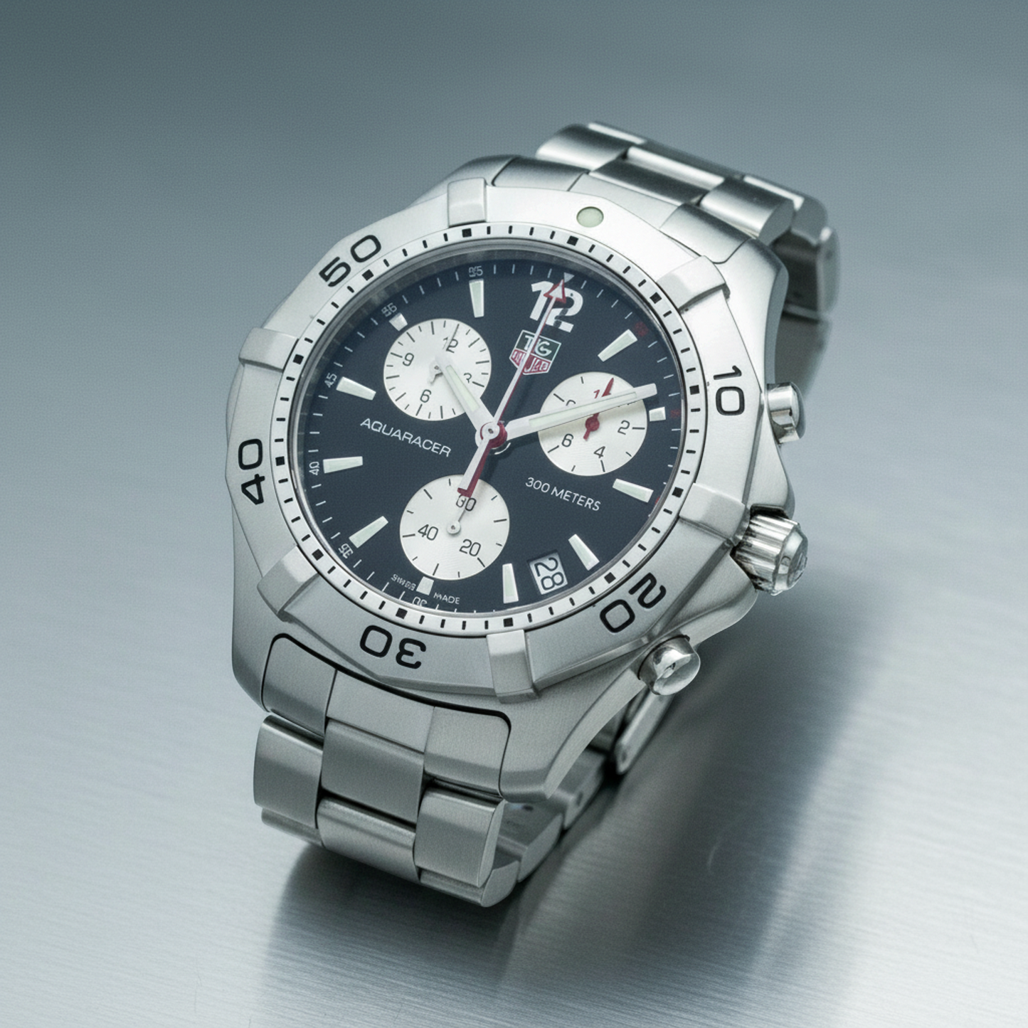TAG HEUER Aquaracer Chronograph Quartz Mens Watch CAF1110 Polished
