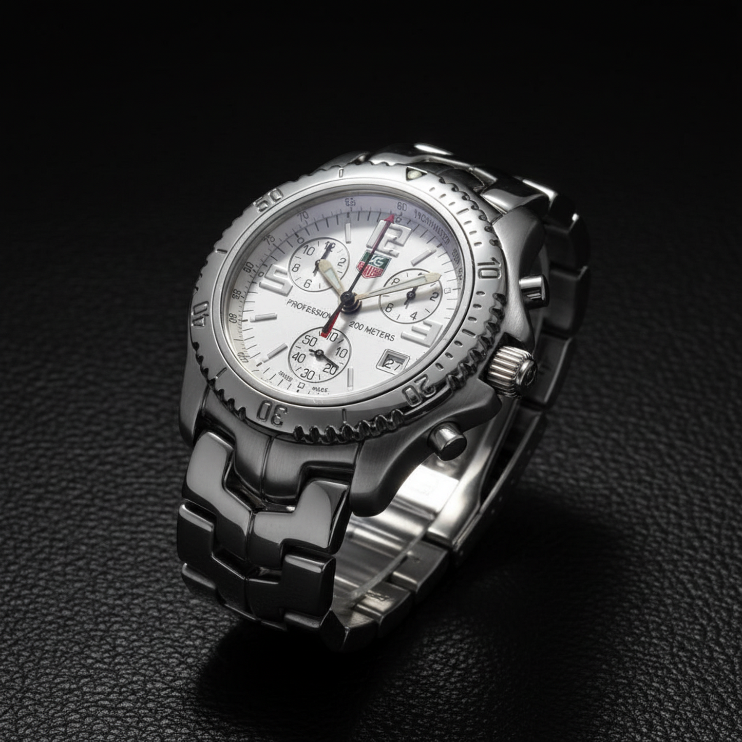 TAG HEUER Link Chronograph Steel Quartz Mens Watch CT1112 Polished