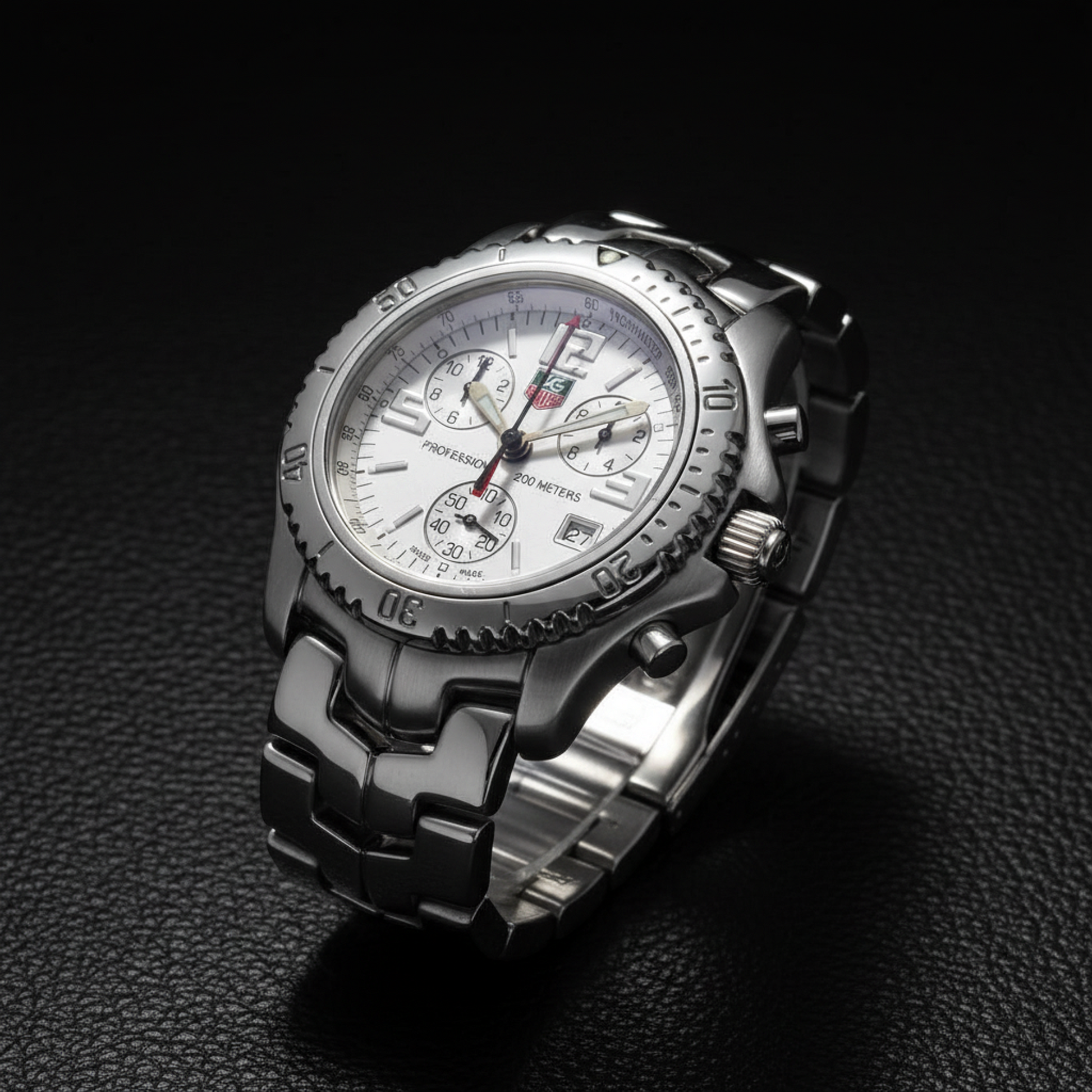 TAG HEUER Link Chronograph Steel Quartz Mens Watch CT1112 Polished