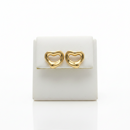 Tiffany Open Heart Earrings Extra Mini No Stone Pink Gold (18K) Stud Earrings Pink Gold