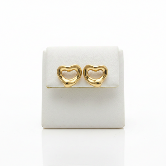 Tiffany Open Heart Earrings Extra Mini No Stone Pink Gold (18K) Stud Earrings Pink Gold