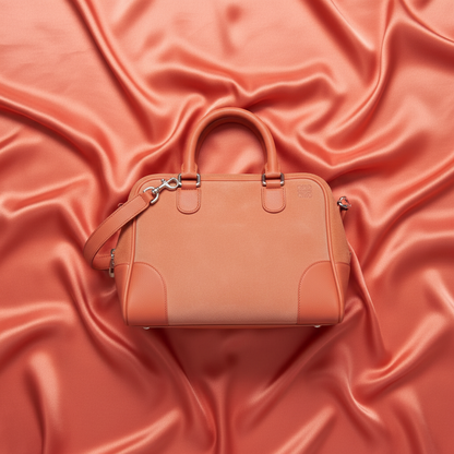 Loewe Amazona 28 Women's Suede,Leather Handbag,Shoulder Bag Orange