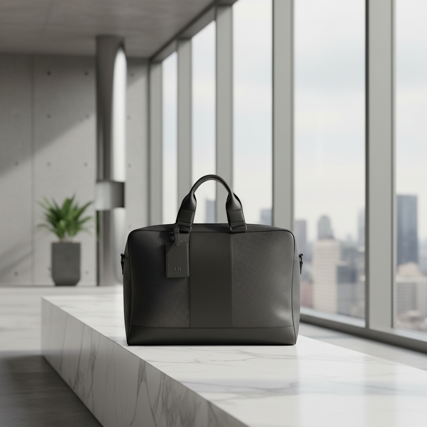 Dunhill Business Bag Men's Leather,PVC Briefcase,Document Case Black,Dark Gray
