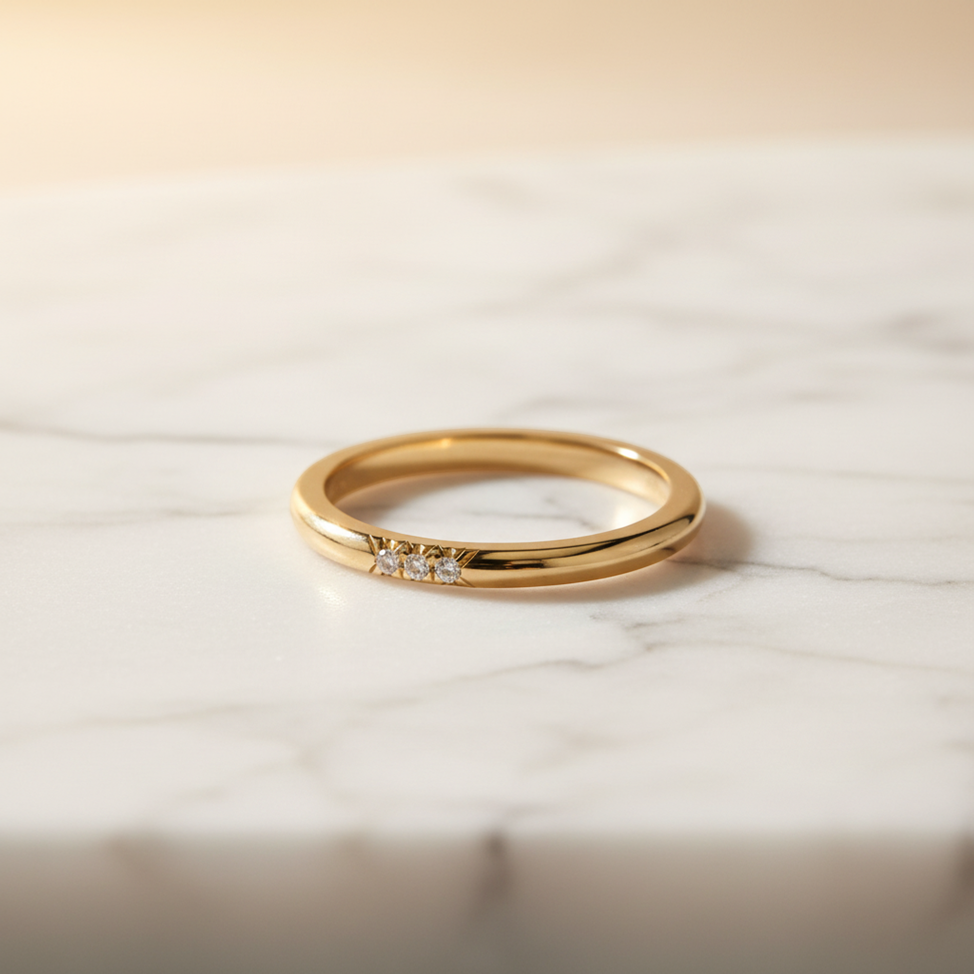 Tiffany Forever Wedding Band Ring 3P Diamond Pink Gold (18K) Fashion Diamond Band Ring Pink Gold