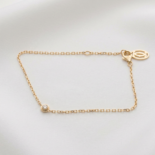 Cartier D'Amour Bracelet XS Pink Gold (18K) Diamond Charm Bracelet Pink Gold