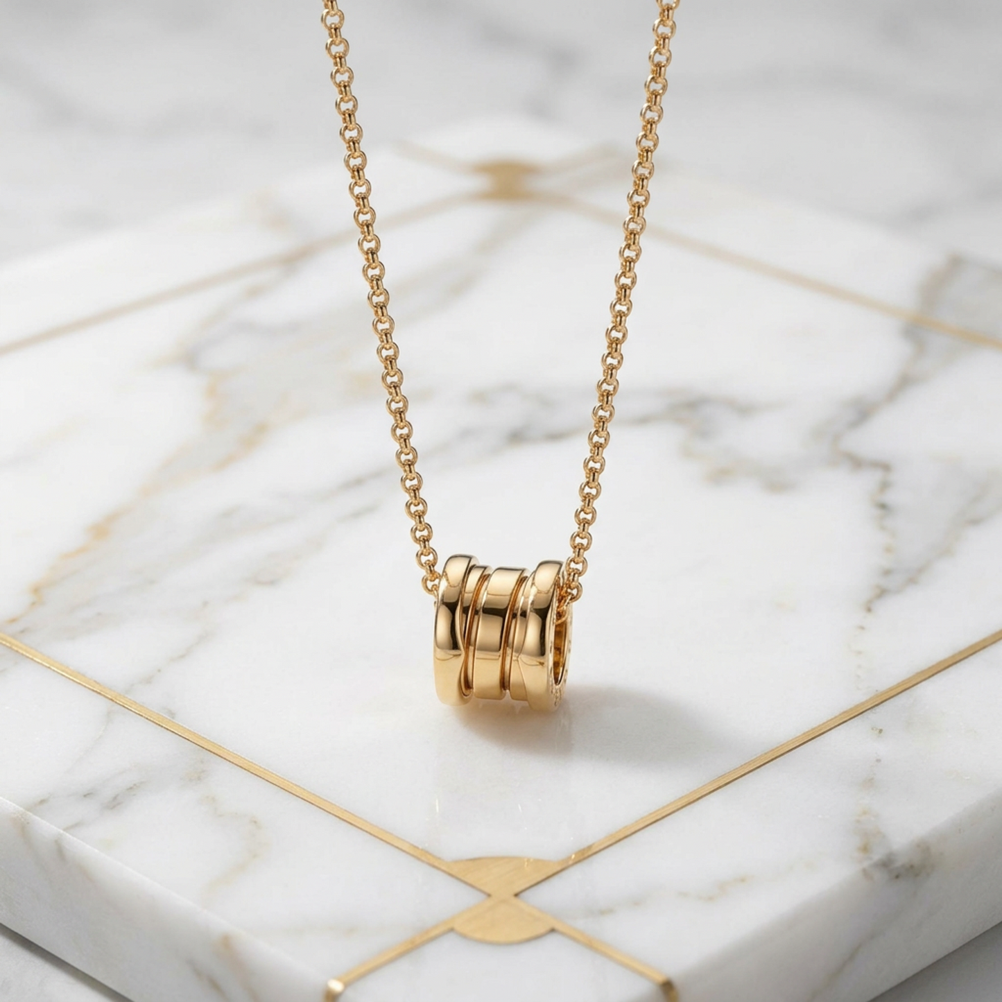 Bvlgari B.zero1 357255 Pink Gold (18K) No Stone Men,Women Fashion Pendant Necklace (Pink Gold)