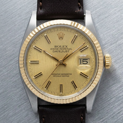 ROLEX Datejust 16013 18K Gold Steel Automatic Mens  Watch Polished