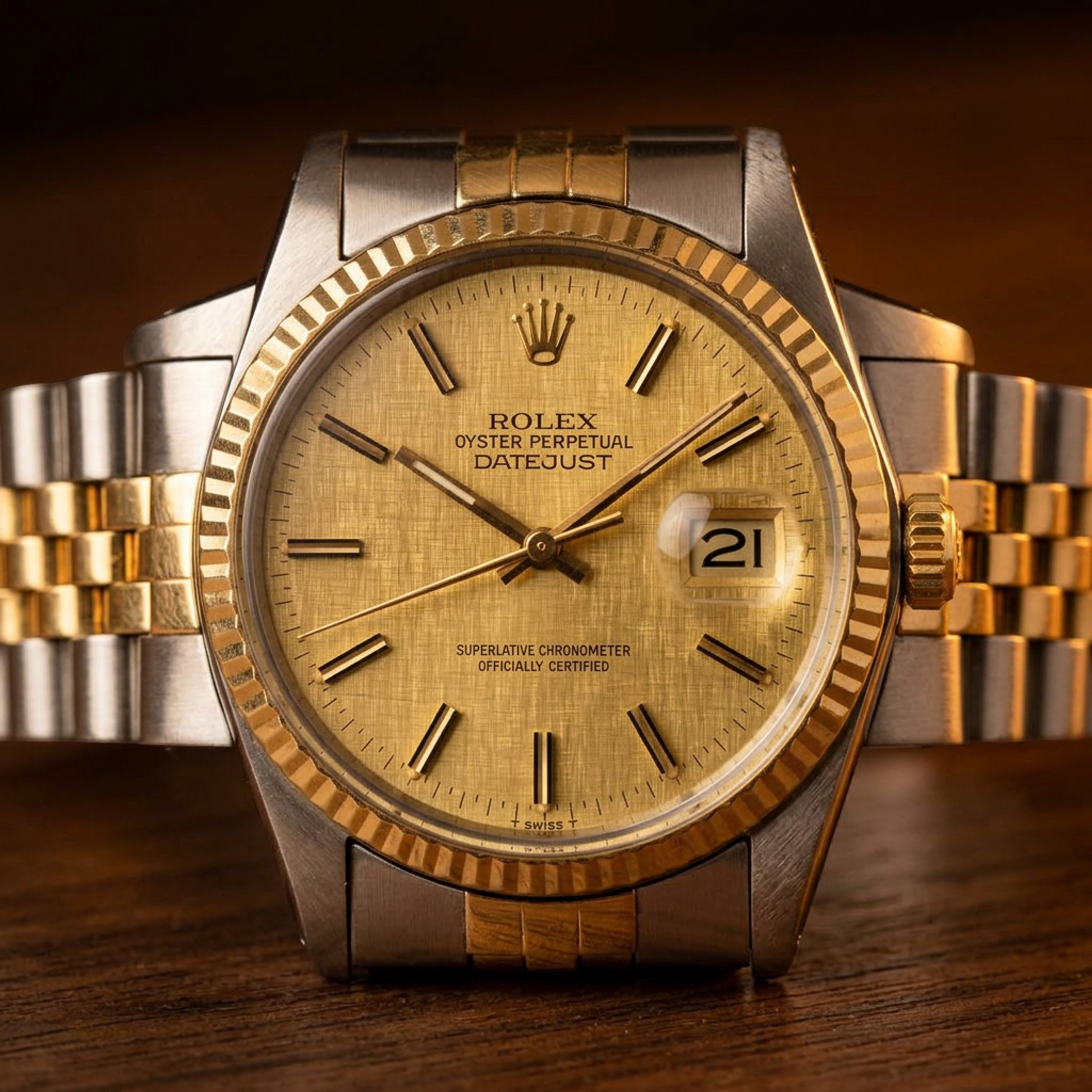ROLEX Datejust 16013 18K Gold Steel Ladies Watch Polished