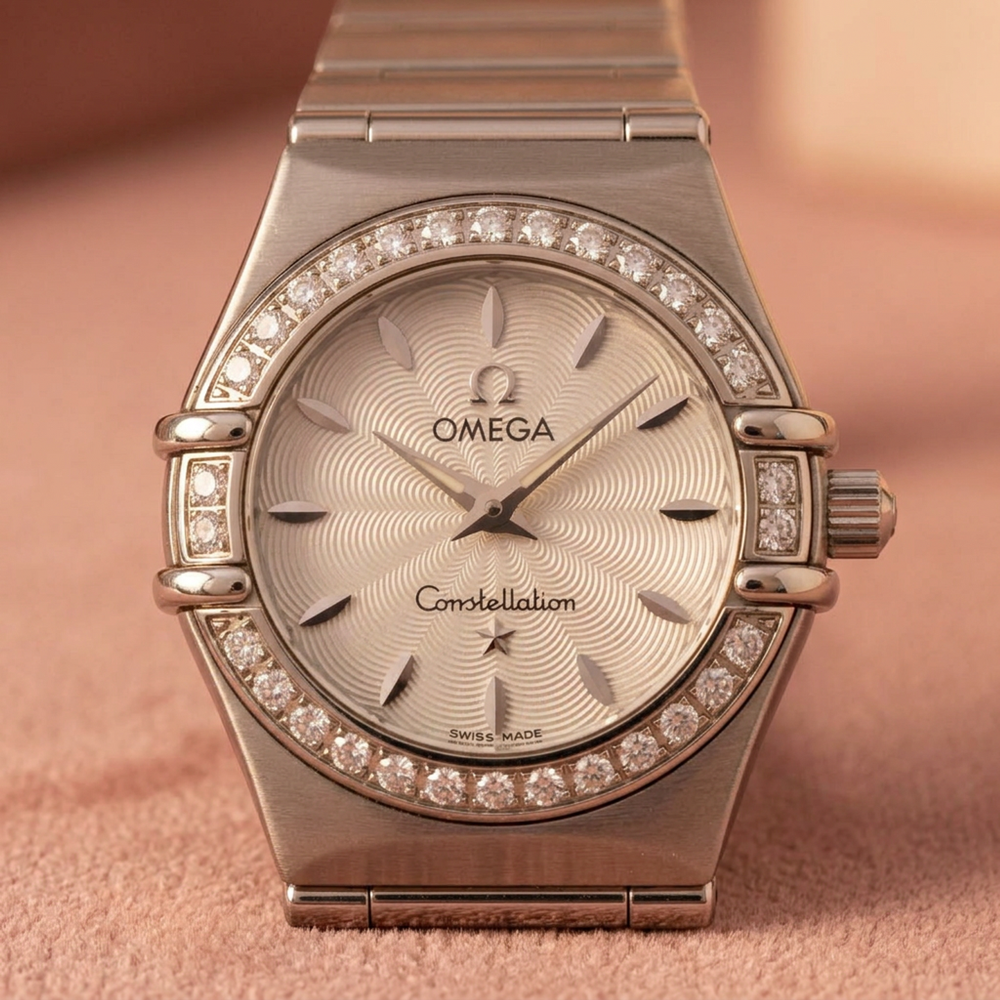 OMEGA Constellation Diamond MOP Dial Steel Quartz Ladies Watch 1466.31 Polished