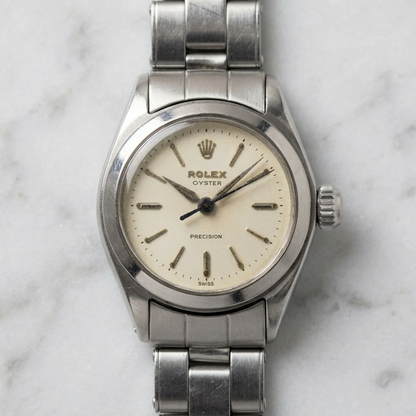 ROLEX Oyster Precision 6410 Steel Hand-Winding Ladies Watch Vintage