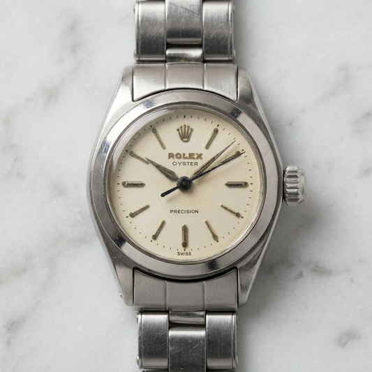 ROLEX Oyster Precision 6410 Steel Hand-Winding Ladies Watch Vintage