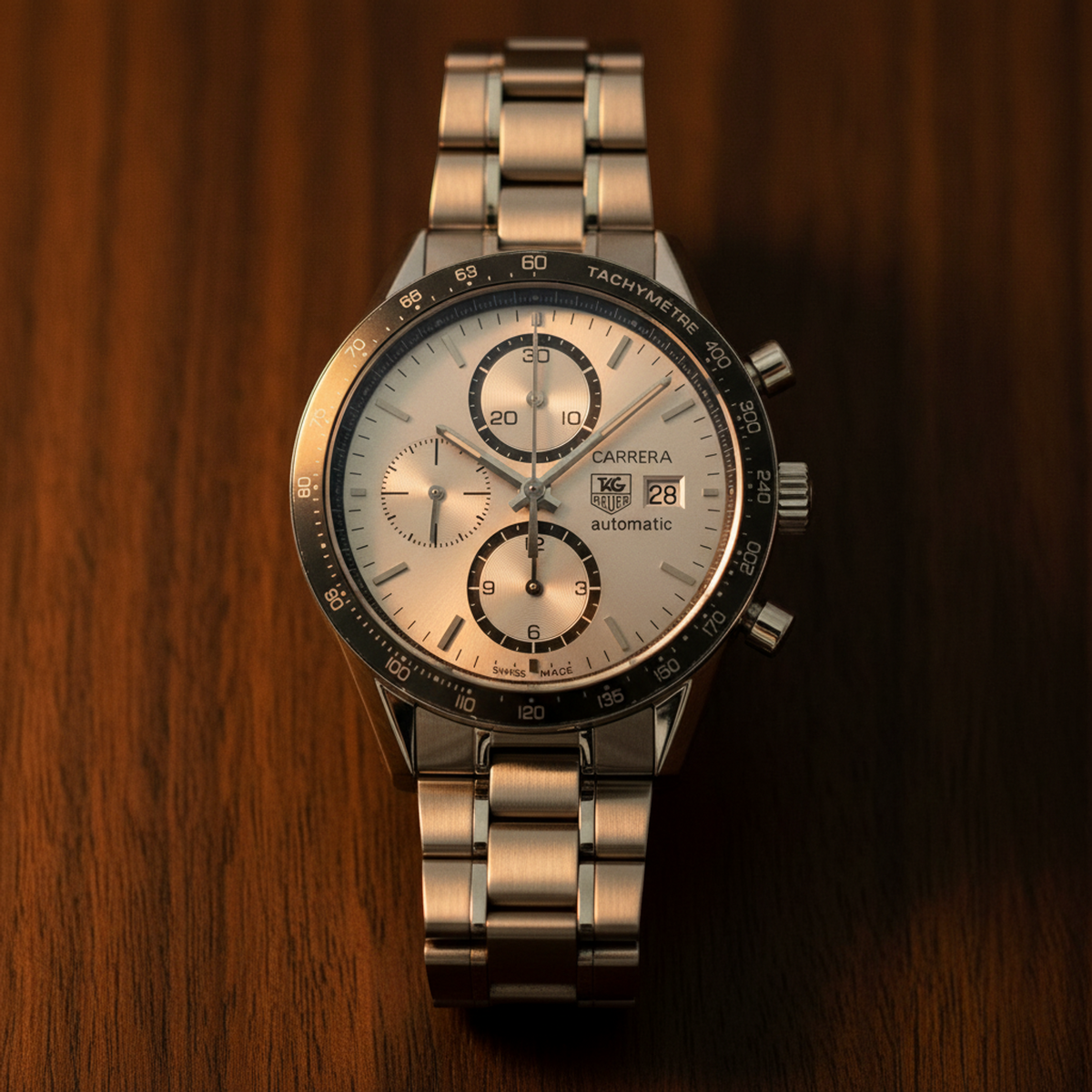 TAG HEUER Carrera Chronograph Steel Automatic Watch CV2011 Polished
