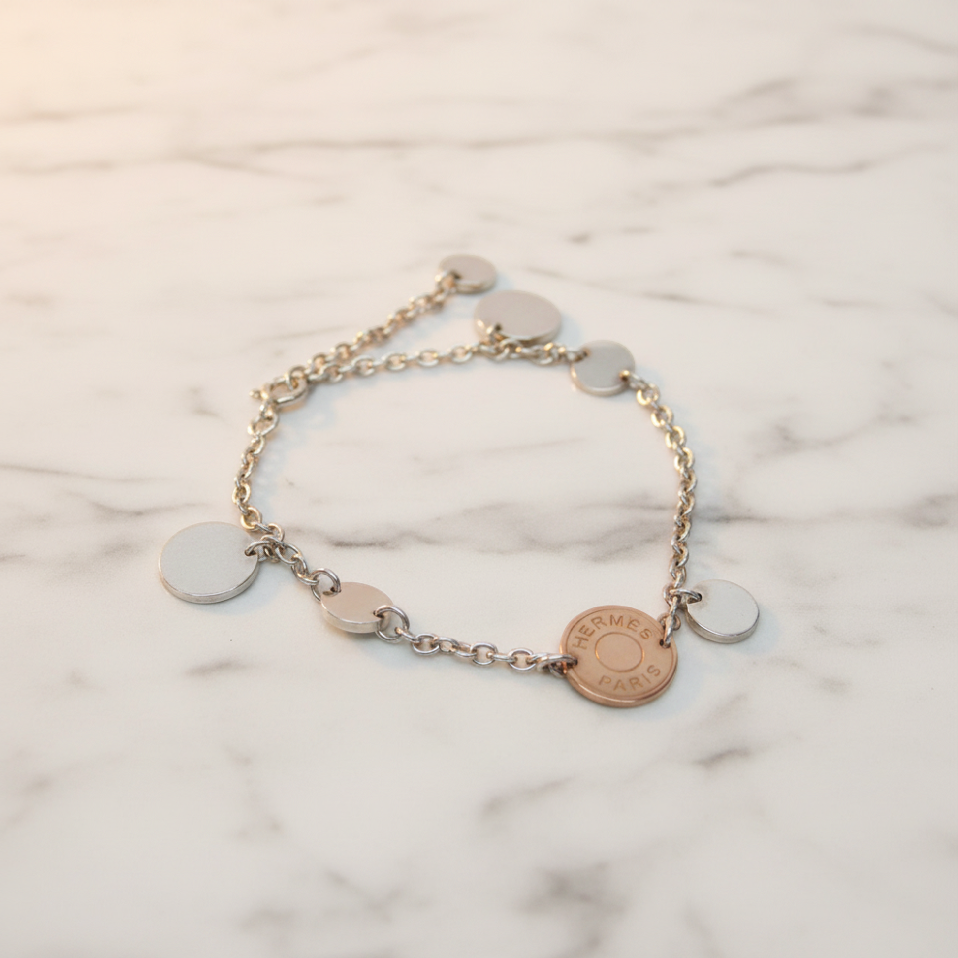 Hermes Confetti Serie Pink Gold (18K),Silver 925 Charm Bracelet Silver,Pink Gold