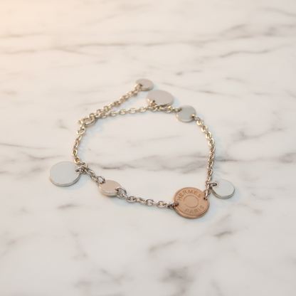 Hermes Confetti Serie Pink Gold (18K),Silver 925 Charm Bracelet Silver,Pink Gold