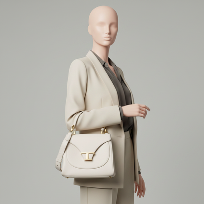 Tod's T Timeless Women's Leather Handbag,Shoulder Bag Off-white