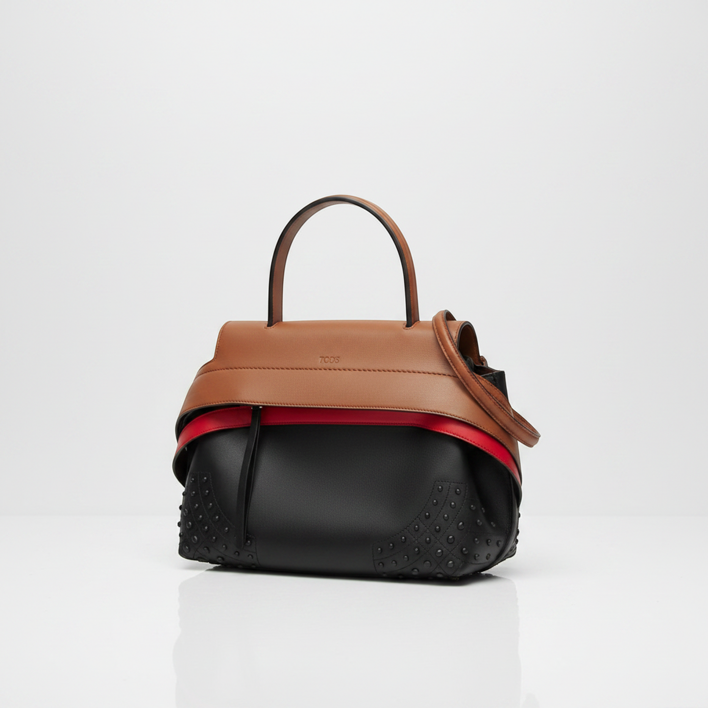 Tod's Wave Medium Women's Leather Handbag,Shoulder Bag Black,Brown