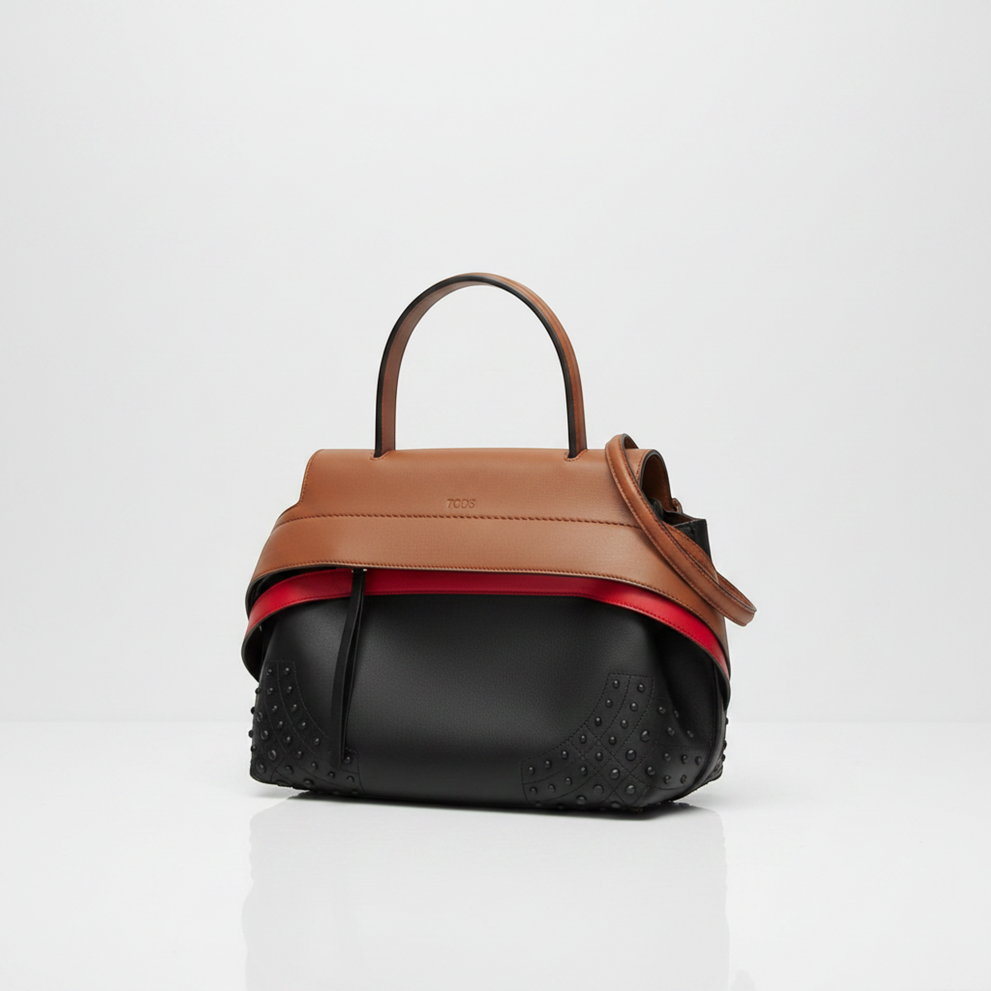 Tod's Wave Medium Women's Leather Handbag,Shoulder Bag Black,Brown
