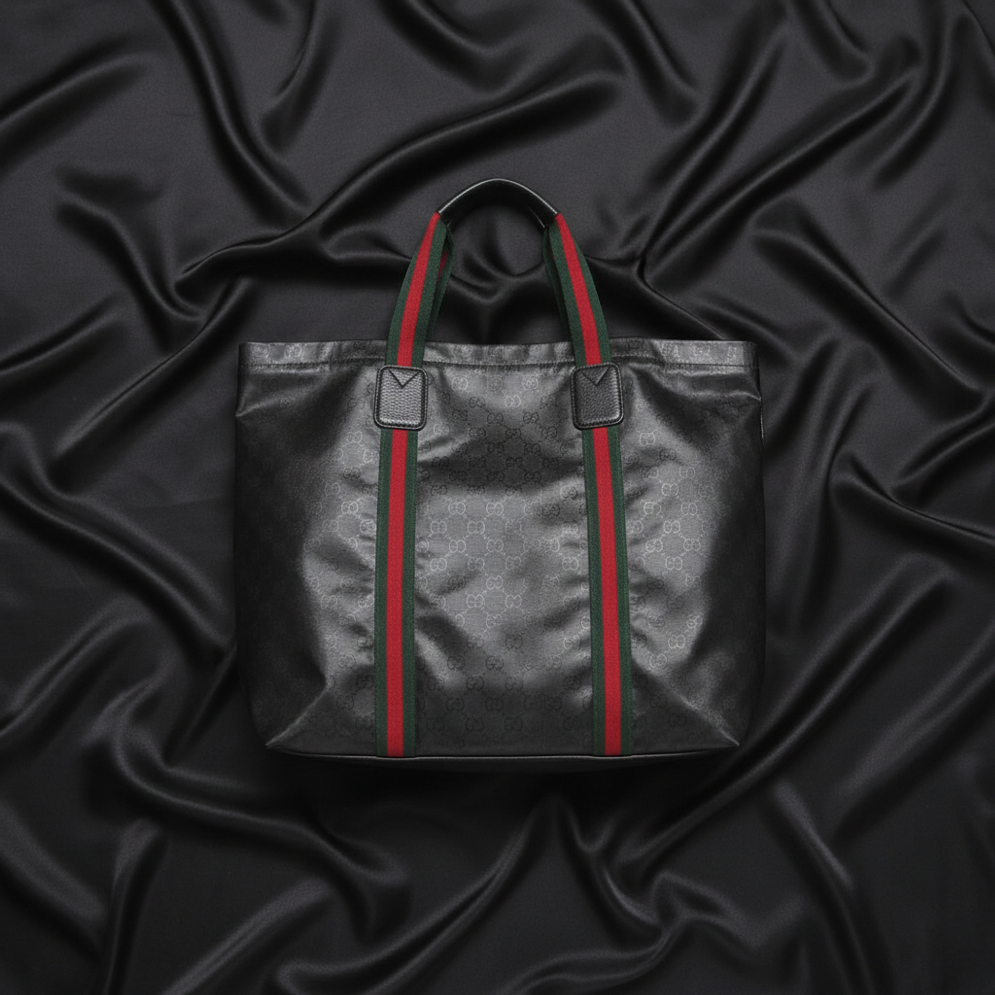 Gucci GG Crystal Large Tote Bag With Web Detail 763287 Men,Women GG Crystal Handbag,Tote Bag Black