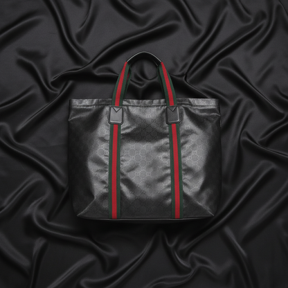 Gucci GG Crystal Large Tote Bag With Web Detail 763287 Men,Women GG Crystal Handbag,Tote Bag Black