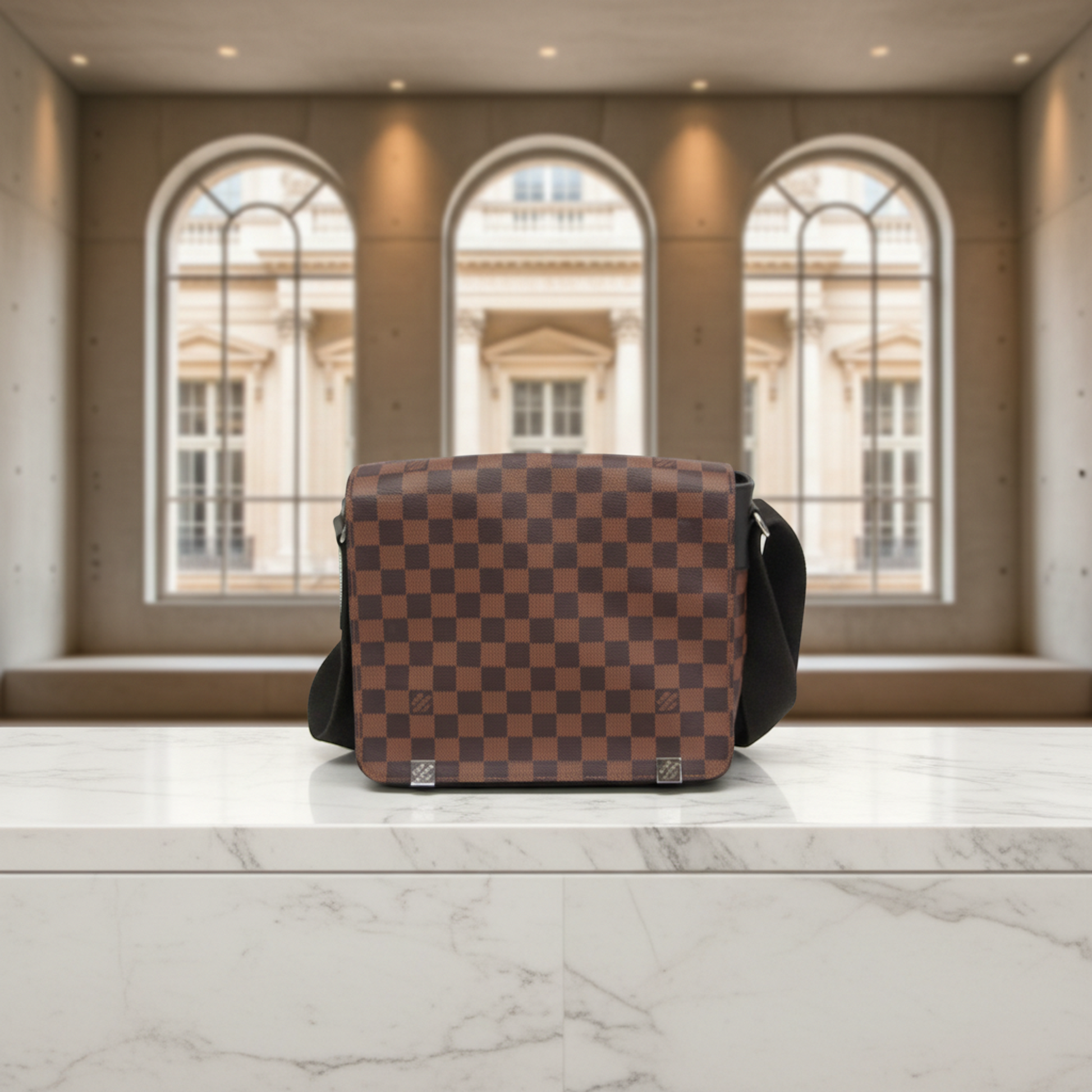Louis Vuitton Damier District PM NM N41031 Men's Messenger Bag,Shoulder Bag Brown