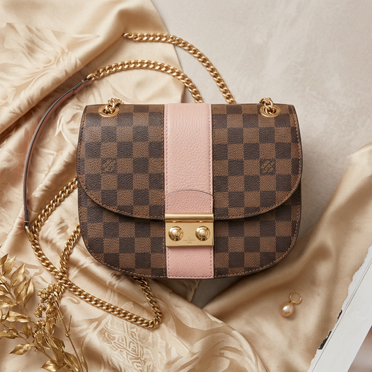 Louis Vuitton Damier Wight N64418 Women's Shoulder Bag Brown,Pink