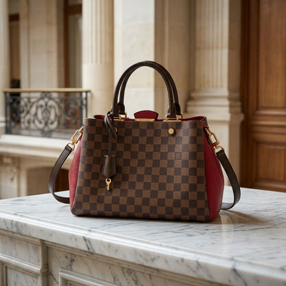 Louis Vuitton Damier Brittany N41675 Women's Handbag,Shoulder Bag Brown,Fuchsia