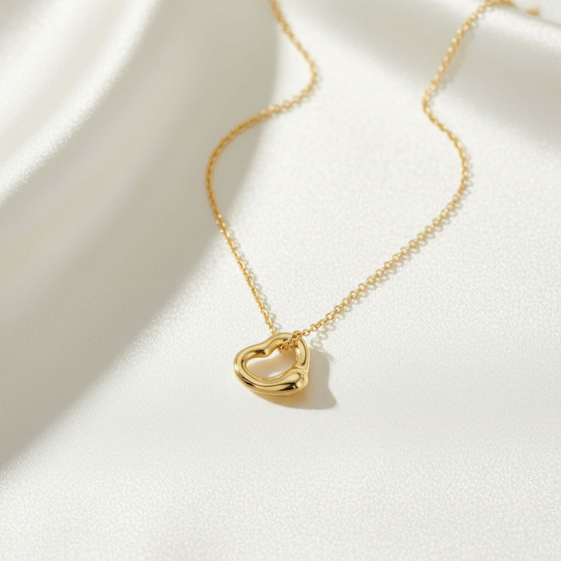 Tiffany Open Heart Pink Gold (18K) No Stone Women,Men Fashion Pendant Necklace (Pink Gold)