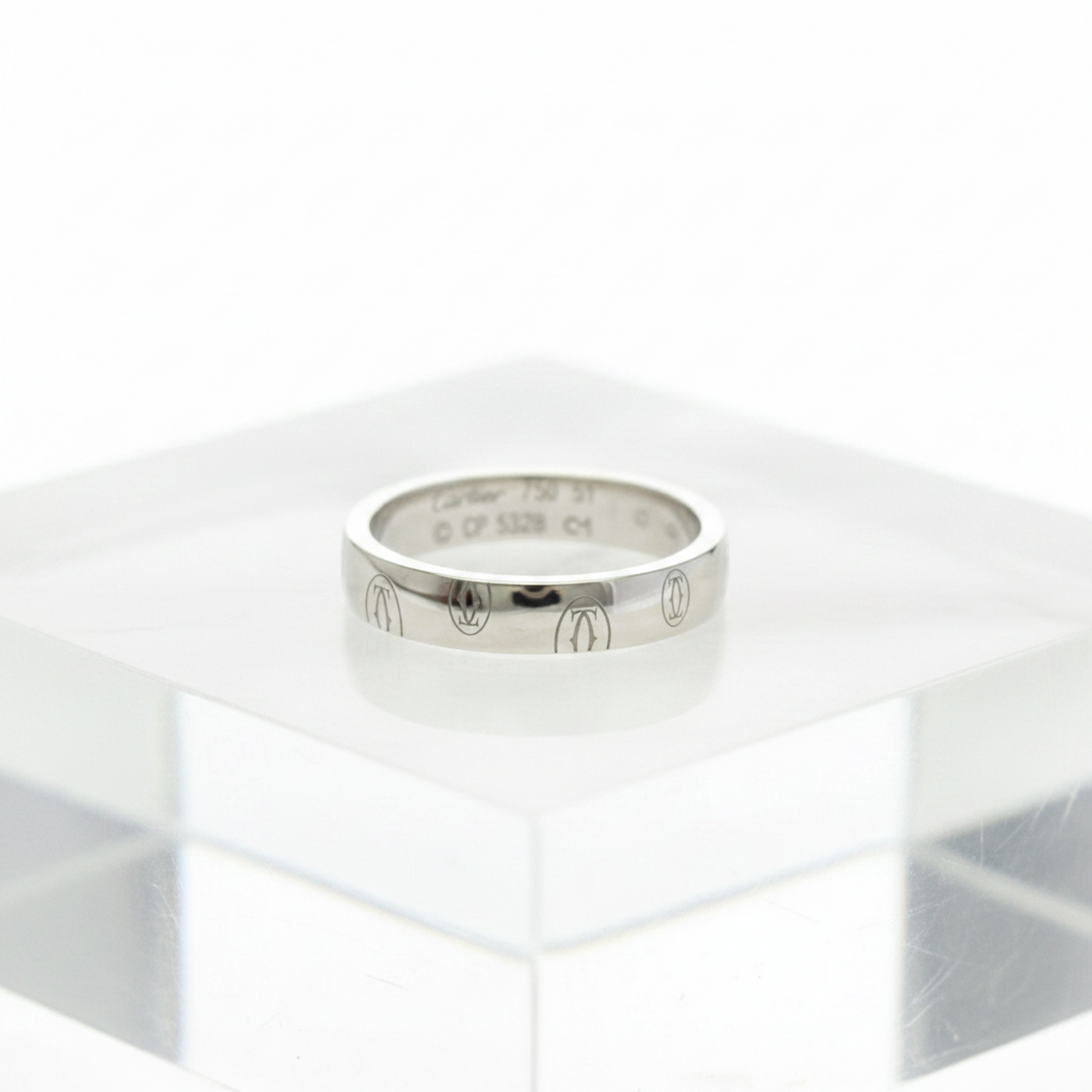 Cartier Happy Birthday White Gold (18K) Fashion No Stone Band Ring Silver