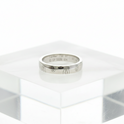Cartier Happy Birthday White Gold (18K) Fashion No Stone Band Ring Silver