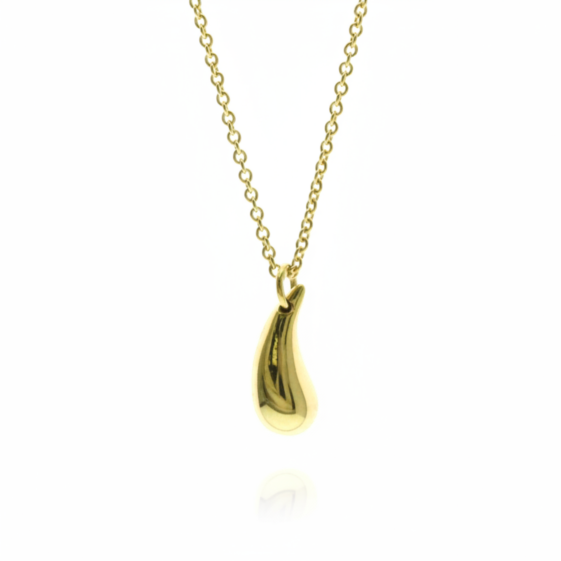 Tiffany Teardrop Necklace Yellow Gold (18K) No Stone Men,Women Fashion Pendant Necklace (Gold)