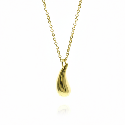 Tiffany Teardrop Necklace Yellow Gold (18K) No Stone Men,Women Fashion Pendant Necklace (Gold)