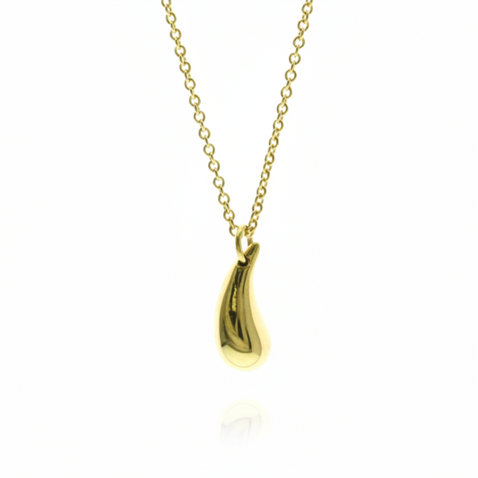 Tiffany Teardrop Necklace Yellow Gold (18K) No Stone Men,Women Fashion Pendant Necklace (Gold)