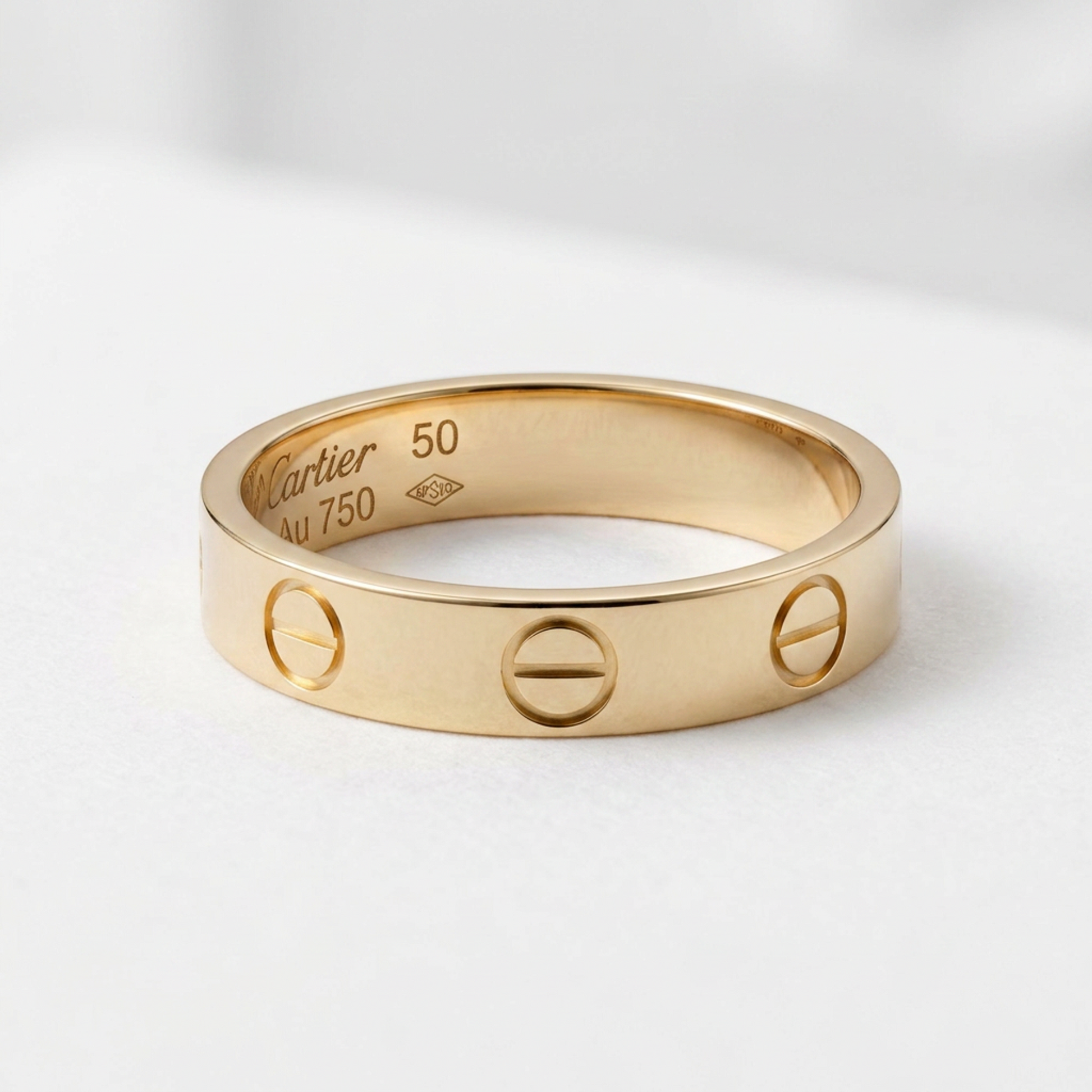 Cartier Mini Love Ring Pink Gold (18K) Fashion No Stone Band Ring Pink Gold
