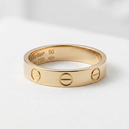 Cartier Mini Love Ring Pink Gold (18K) Fashion No Stone Band Ring Pink Gold