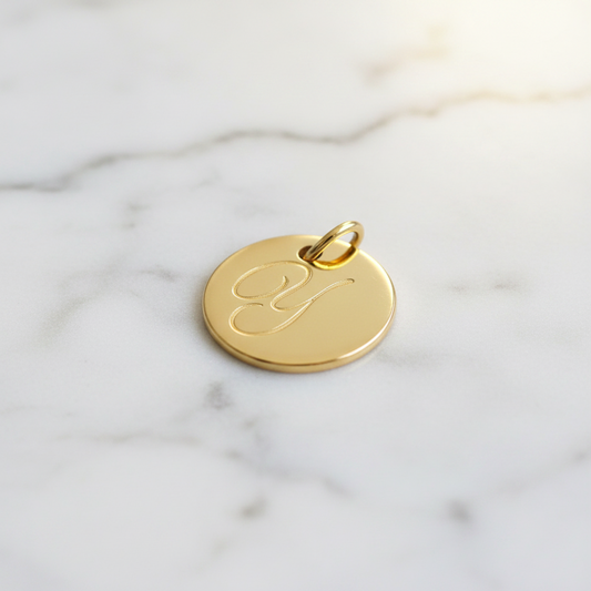 Tiffany Notes Letter Disc Necklace Top "Y" Pink Gold (18K) Men,Women Fashion Pendant (Gold)