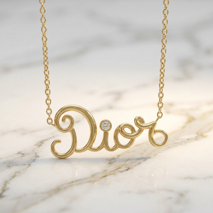 Christian Dior Dioramour Necklace Yellow Gold (18K) Diamond Men,Women Fashion Pendant Necklace (Gold)