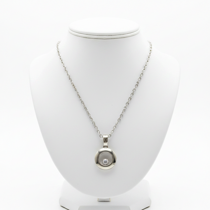 Chopard Happy Diamonds Necklace 79A017 White Gold (18K) Diamond Men,Women Fashion Pendant Necklace (Silver)