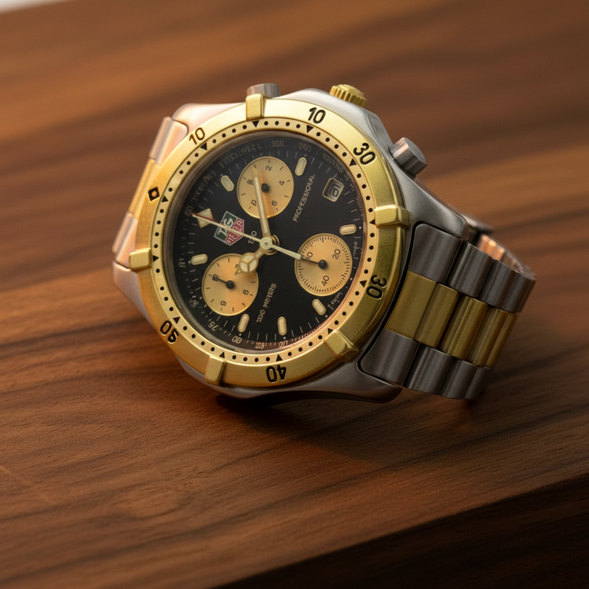 TAG HEUER 2000 Professional Chronograph Gold Plated Steel Watch CE1120