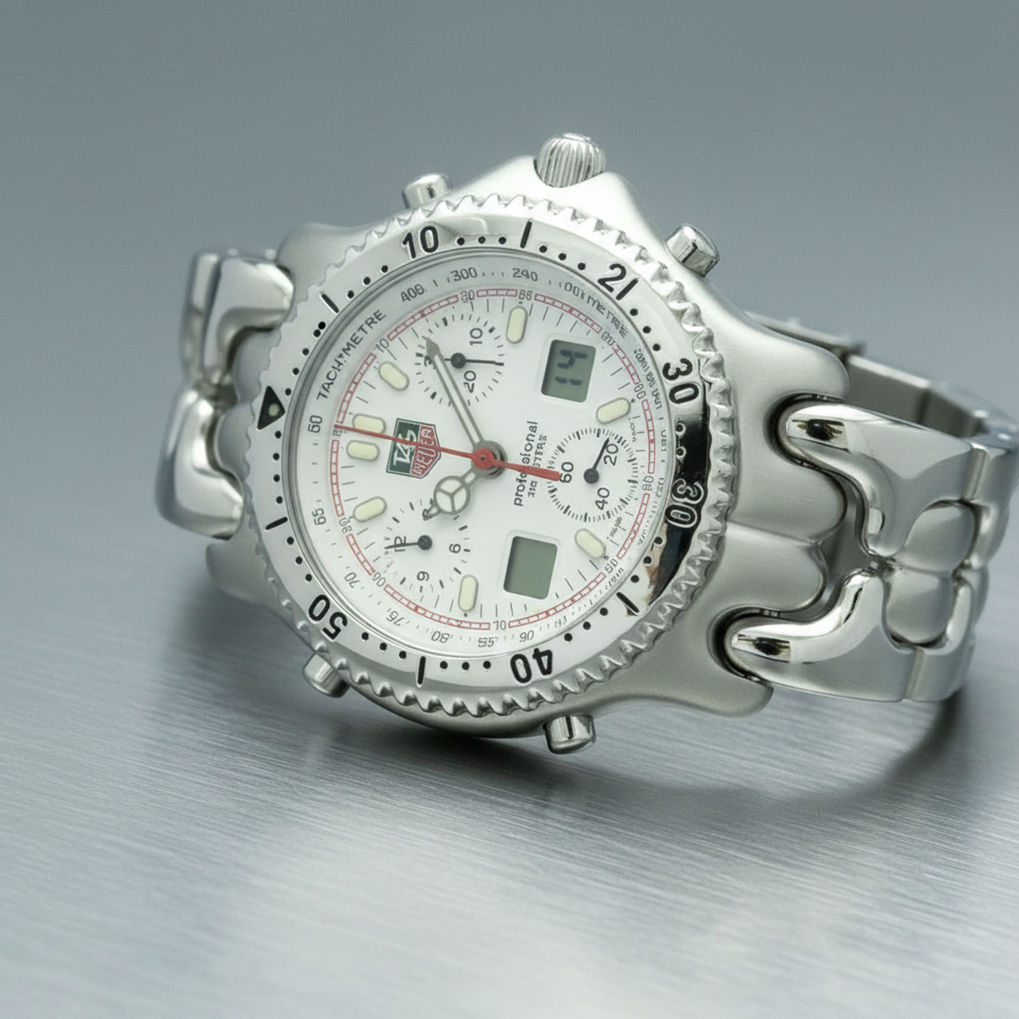 TAG HEUER Sel Chronograph 200M Steel Quartz Mens Watch CG1111 Polished
