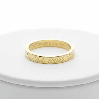 Tiffany Notes Ring Yellow Gold (18K) Fashion No Stone Band Ring Gold