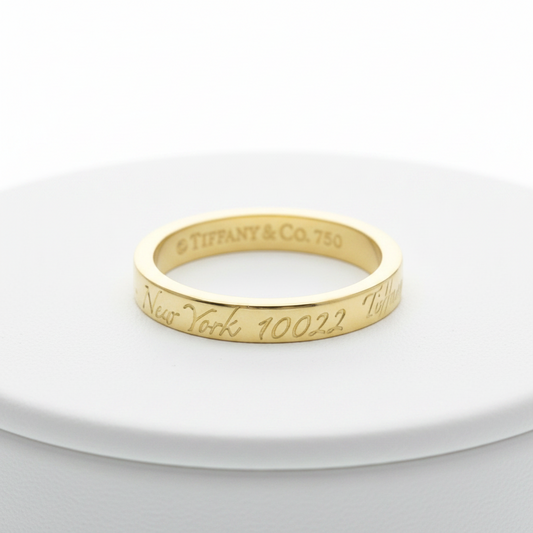 Tiffany Notes Ring Yellow Gold (18K) Fashion No Stone Band Ring Gold
