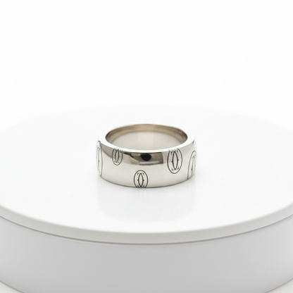 Cartier Happy Birthday Ring LM White Gold (18K) Fashion No Stone Band Ring Silver