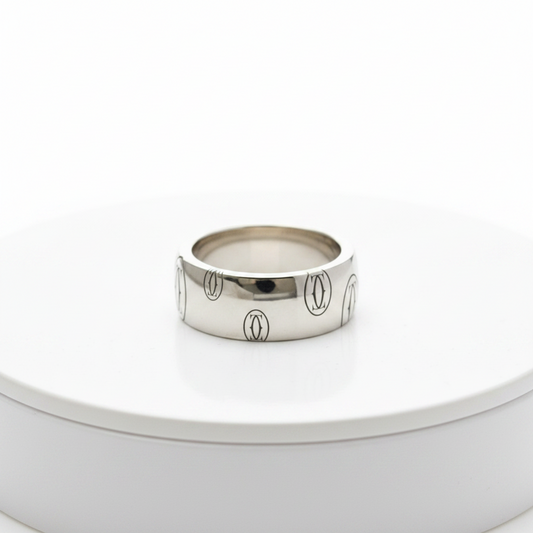 Cartier Happy Birthday Ring LM White Gold (18K) Fashion No Stone Band Ring Silver